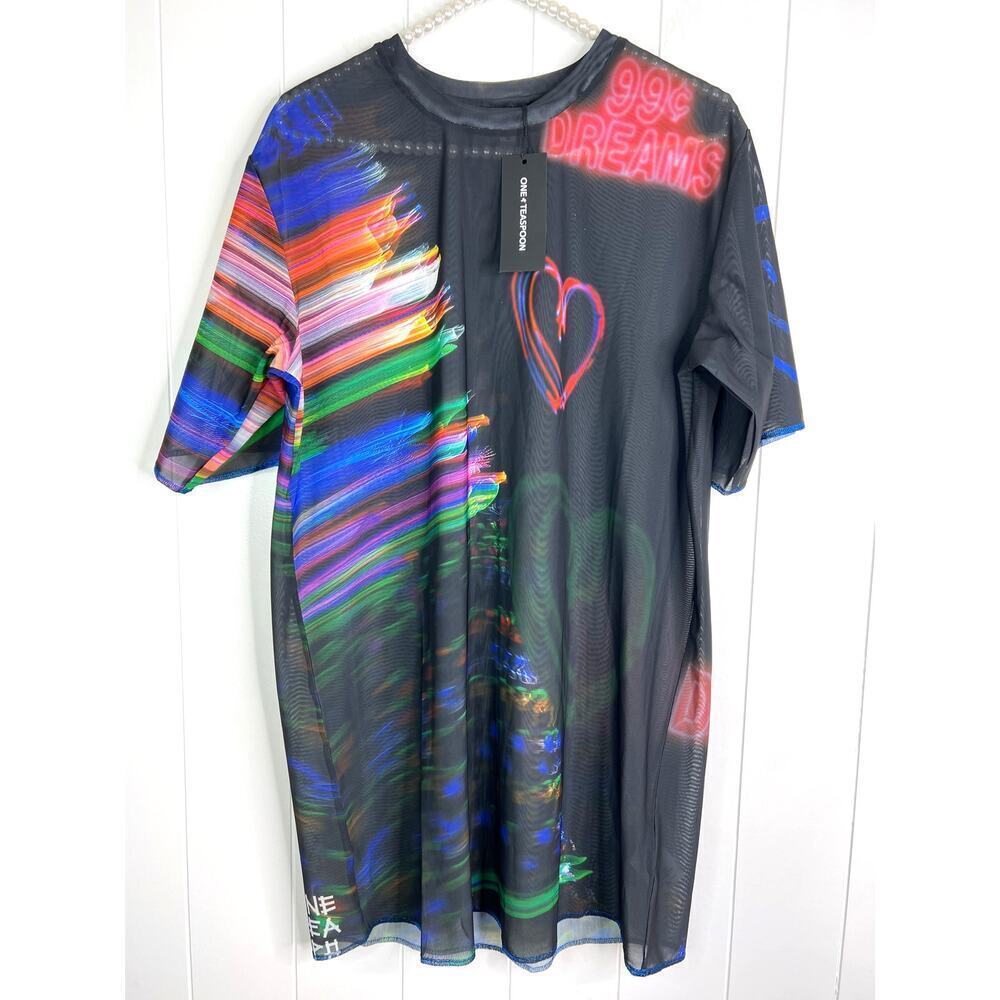 One Teaspoon Multicolor Graphic Mini Dress